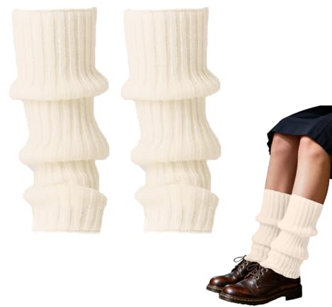 IUHRIE Beige Stulpen Damen,Stretch Leg Warmers,Legwarmers,Ballett-Beinstulpen,Frauen Kobeinstulpen,Modisch Beinlinge,Winter Crochet Strick Bein Stulpen,Vintage Legwarmer,Warm Kniestrümpfe