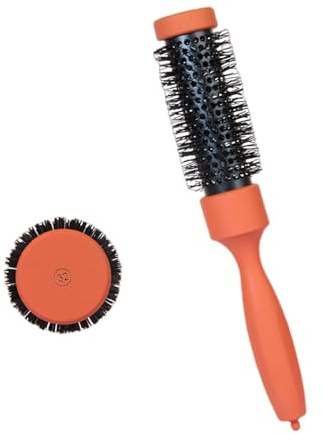 Cepillo profesional de cerámica para rizos largos, barriles de nailon, núcleos de aluminio, mango de madera de haya suave, rodillo de cerámica para un acabado suave del cabello