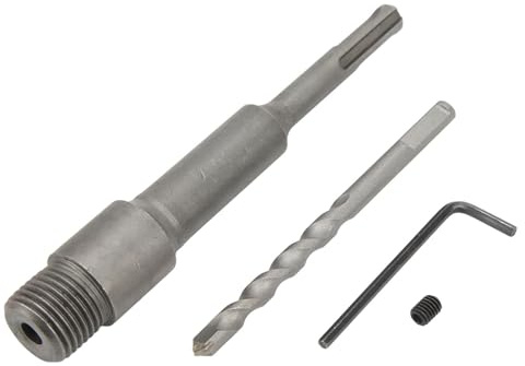Tige de foret électrique à noyau creux, 155mm, adaptateur de tige de foret rond argenté, scie cloche pour béton