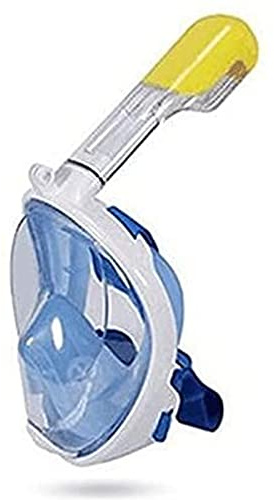 KFGISD, Helmask med silikonsnorkel, 180° undervattenssnorkel, hel, torr dykmask med platt mun, lämplig for vuxna och barn ，Dykmask(B,S)
