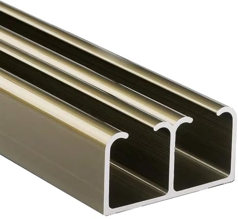 Kit de porte coulissante robuste de 5,9 m – Système de rails à deux volets avec roues en nylon, fonctionnement fluide et silencieux, installation facile pour portes extérieures et intérieures