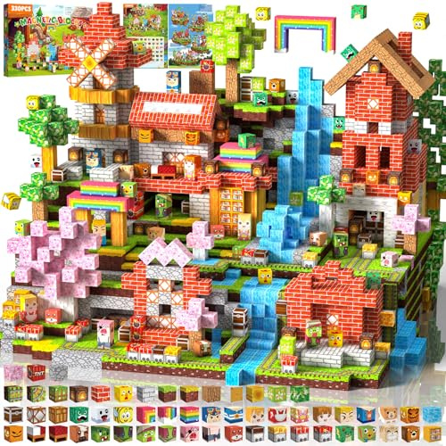 Magnetiska Byggklossar 330 PCS 2CM Magnetic Blocks, 3+ STEM Montessori sensoriska leksaker för 3 4 5 6 7 8 9 10 11 12 8-12 år gamla pojkar och flickor Födelsedagspresenter