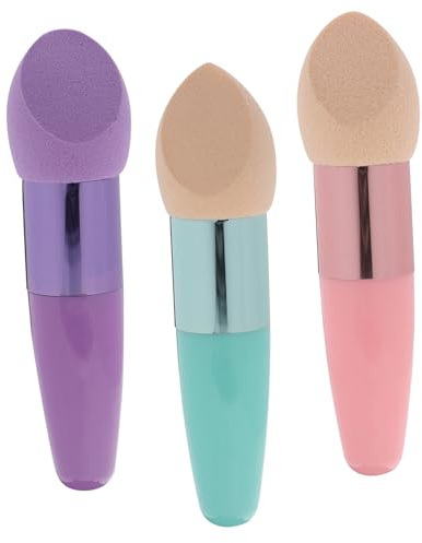 PENIKOKO Set 3 Spugne Make Up Rosse per Fondotinta, in Materiale Spugna, per Uso Bagnato e Asciutto, per Trucco Professionale e Quotidiano Colore Casuale