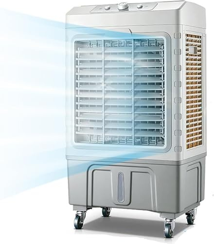 Portable Air Cooler, 3 in 1 Evaporative Air Conditioner with 60L Large Capacity, Oscillating Louvres, Lightweight, Low Noise, 3 Wind Speeds for Outdoor Indoor Use