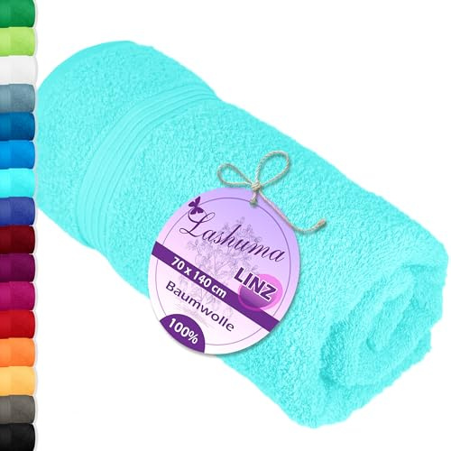 Lashuma Duschtuch 70x140 cm Gross, Linz Liegenauflage Frottee Handtuch Türkis