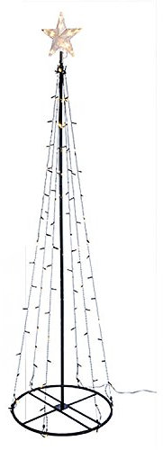 Haushalt International LED Baum 120,180,240cm mit Stern Metall Lichterbaum Weihnachtsbaum Kegelbaum, Baum Längen:180 cm