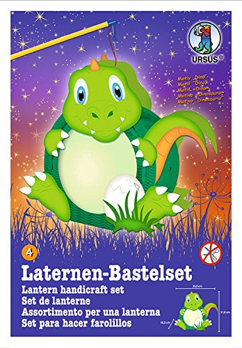 Ursus Laternen-Bastelset Easy Line (mit Laternenstab elektrisch, Dino)