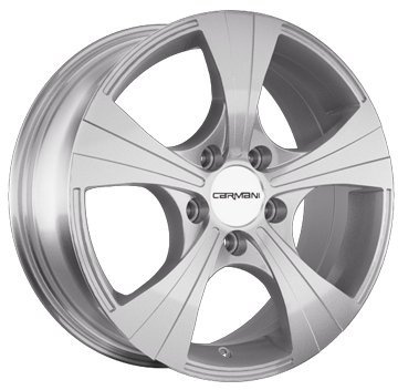 Carmani Ca116516 F50ks Boulon Cercle 5.00 X 108.00 Offset 50 hub centrage 63.40 Motif 11 Rush, cristal Argent