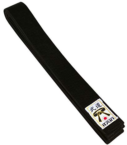 Cintura Nera Itaki per Arti Marziali - Cover in Cotone - per Arti Marziali e Sport da Combattimento - Judo, Karate, Aikido, Ju Jitsu, Kickboxing, Taekwondo