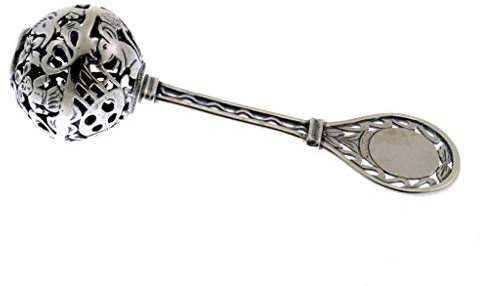 Bagatela.de Babyrassel Patengeschenk Geburt Taufe 925 Sterling Silber Glocke Kinder Klapper