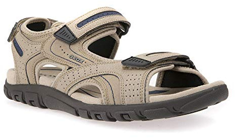 Geox Uomo Sandal Strada D, Sandalias para Hombre, Multicolor (Sand/Navy), 45 EU