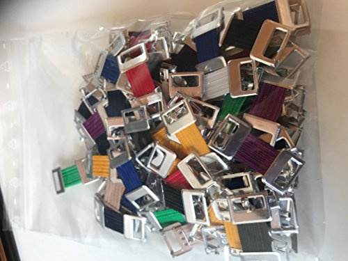 100 Schwab Verbandklammern farbig,Verbandklammern Mix, sortiert mit Gummiband