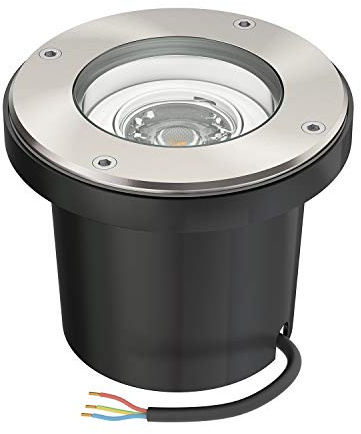 ledscom.de Markinbyggd armatur BOFU för utomhus svängbart rostfritt stål runt IP67 150mm Ø inkl. 5.473W LED-lampa 468lm 30° varmvitt