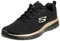 Skechers Women's Graceful Get Connected Sneaker, Black Mesh Rose Gold Trim, 3 UK