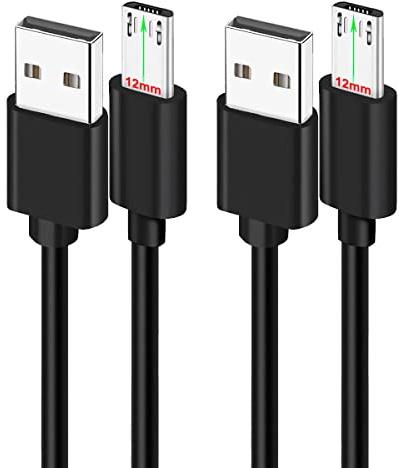 2Pcs-1M Micro USB Kabel STECKER 12mm für Dicke Hüllen und Tiefe Anschlüsse | für Blackview OSCAL S60 BV4000 BV4900s BV5500 Plus BV5800 BV6000 BV6000s/Oukitel WP12 WP8 Pro WP6/Ulefone Armor X9 X7 X6 X5