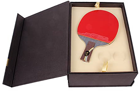 SGAIYUNRT Raqueta de Tenis de Mesa con Estuche Rígido de Almacenamiento, Palas Ping Pong Profesional para Competidores de Alto Nivel/como se Muestra/Mango Corto