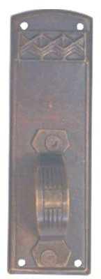 Antikhof Möbelbeschlag Jugendstil Messing geprägt Patiniert,Größe:3,3x10,0cm Bestellnummer: JMB705