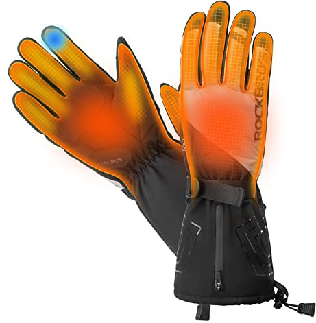 ROCKBROS Handschuhe Beheizbare Fahrradhandschuhe Winterhandschuhe Thermohandschuhe für Winterskifahren Radfahren Motorradfahren Damen Herren