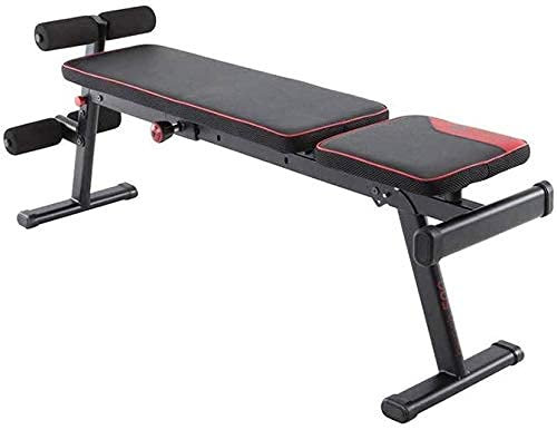 Hantelbank, multifunktional, Fitness, Hantelbank, Hantelbank, Sit-up-Hilfe, Bauchtrainer, Heim-Multifunktionsstuhl, Rückenlehne kann mehrfach verstellbar, zusammenklappbar, sicher und sicher