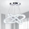 CXGLEAMING Moderne Kronleuchter-Deckenleuchte LED Kristall Pendelleuchte Höhenverstellbar 3-Ring Hängeleuchte Kristall Runde Hängelampe für Wohnzimmer Schlafzimmer Esszimmer Küche(Kaltweiß)