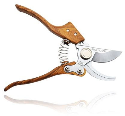 TONMA Bypass Pruning Shears [Made in Japan] 8 inches Professional Garden Shears, Japanese Secateurs Hand Pruner Hedge Clippers, Aluminum Alloy Handle