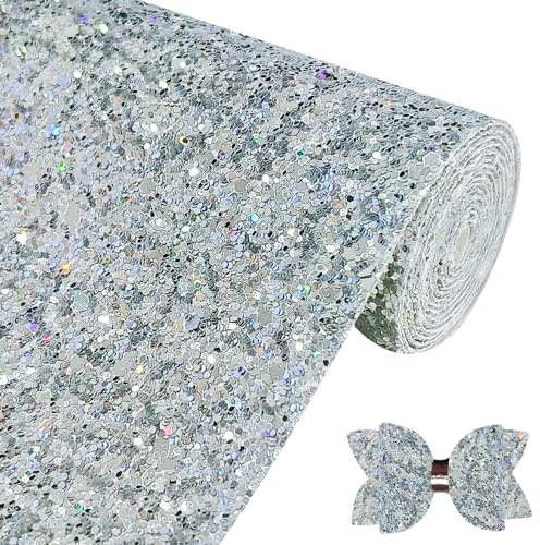 Greatdiy Glitzernde Glitzer-Kunstleder-Rolle, 30,5 x 132,1 cm, glänzend, einfarbig, Kunstleder, für Schleifen, Basteln (16013#23)