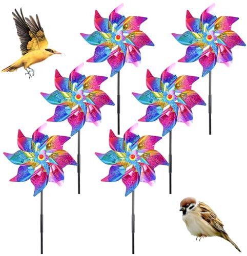 QINERSAW Girandola a Vento Giardino Girandola Spaventa Uccelli per Balcone 52 * 24cm Girandole Colorate Girandole per Piccioni Girandola per Uccelli