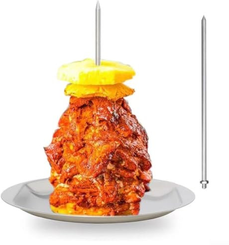 Spiedo verticale in acciaio , spiedo di carne, griglia per barbecue con punte rimovibili per pollo arrosto pesce