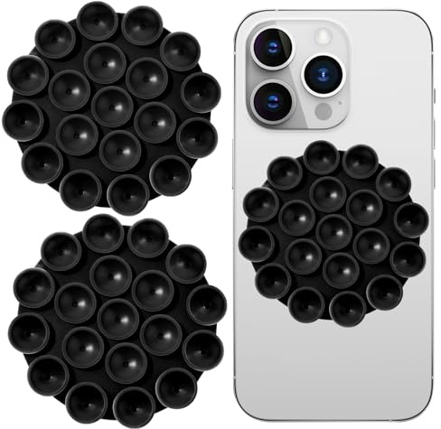 GEEHUA 2-in-1 Silikon Saugnapf Halterung für Handy-Modelle - Glas oder Spiegel (Schwarz)
