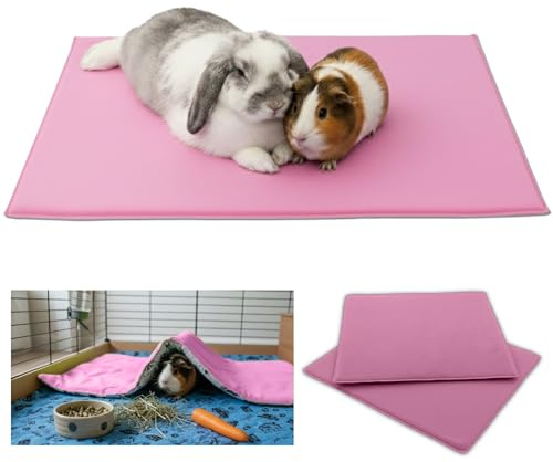 NEO SOLVO Fleece-Decke & Matte für Meerschweinchen und Kaninchen (2er Set) | 70 x 140 cm – C&C 2x4 – Rosa- Waschbare, weiche & saugfähige Unterlage. Perfekt als Spielmatte für Ihre Kleintiere