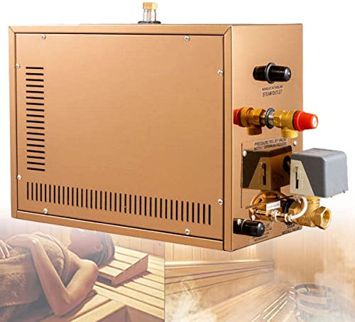 YHUEGH Kit générateur de Vapeur pour Sauna 8 KW, générateur de Vapeur pour Douche avec système d'auto-Drainage, contrôleur numérique LED pour Espace de 6,5 M³ - Thermostat Automatique 35-55 ℃ 7KW