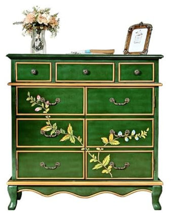 EINES Sideboard-Buffetschrank Landhaus bemalt Schuhschrank Massivholz Wohnzimmer mit Schublade Aufbewahrungsschrank Retro Esszimmer Sideboard Küchenbuffet-Aufbewahrungsschrank