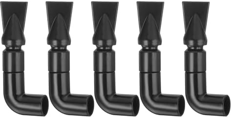 QUARKZMAN 5stk Aquarium Düse 360°Frei Drehbar Plastik Aquarium Pumpe Düse 15mm/0.59 AD Flach Wasser Auslass Rücklauf Rohr Anschluss für Aquarien Becken(Schwarz)
