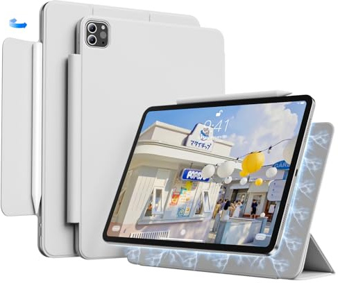 KVTVOU Funda para iPad Pro de 11 pulgadas 4ª/3ª/2ª generación (2022/2021/2020), Compatible con carga del Pencil, Funda magnética desmontable portátil para iPad Pro de 11 pulgadas, Auto reposo