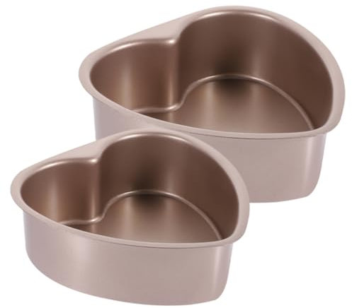 Cabilock 2 Moldes de Corazón para Hornear Pasteles Molde de Acero Inoxidable con Forma de Corazón Fácil de Limpiar Diseño Antiadherente