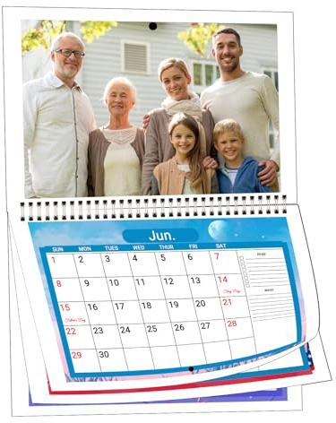 Calendario de pared con fotos personalizable, calendario personalizado para imprimir tu propio calendario, regalo para aniversario, cumpleaños, fiesta de boda