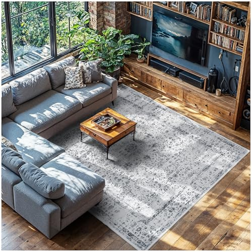 tectake® Tappeto Salotto Orientale, Pelo Corto, Design Elegante, Lavabile in Lavatrice, Ideale per Sala da Pranzo, Camera da Letto e Studio- 240x340 cm