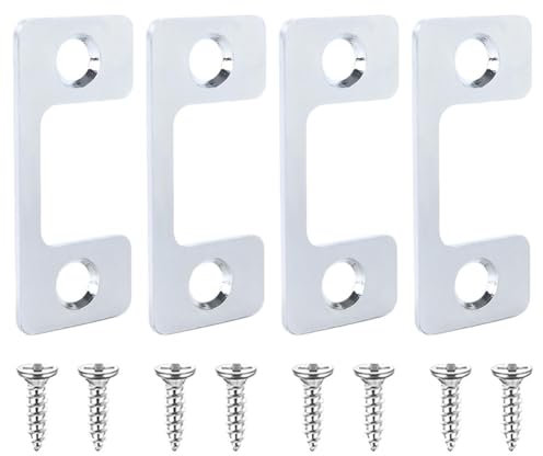 XUXPFJ Plaque de gâche de Porte réglable, pêne Dormant, serrures de Plaque avec vis, quincaillerie de Porte, amélioration de l'habitat, 4/10 pièces(4pc)