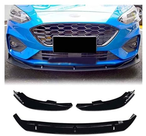 Frontspoiler Für Ford Für Focus St Line 2019-2021 Frontstoßstange Lippe Kinnspoiler Carbon Look Frontdiffusor Diffusor Normal-B Glänzendes Schwarz(BGlossyBlack)