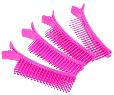 Beavorty 4stücke Farbige Haarverlängerungen mit Integriertem Kamm Salon-haarspangen zum Abteilen Friseur-haarspangen für Dauerwellen Styling-haarspangen Rutschfeste Haarclips für Friseursal