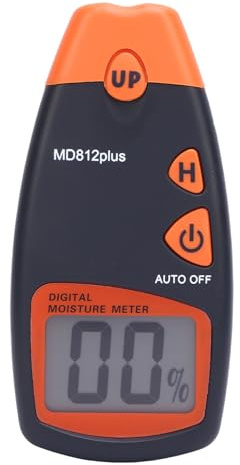 Meubteur d'humidité en Bois, Détecteur de l'humidité Numérique à Lecture Précise en Temps Réel avec 4 Modes de Mesure, une Plage de Mesure de 5 à 40%, Hygromètre en Bois Portable
