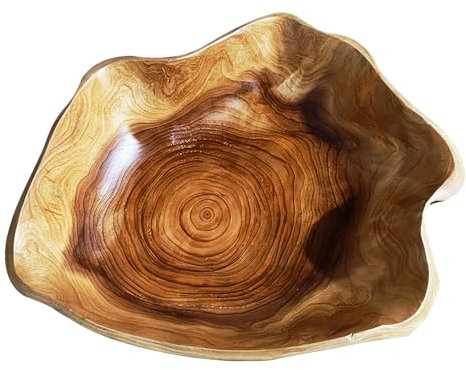 LEKEFETO Frutero de madera natural: cuenco de madera creativo irregular, ensaladera de madera, cuenco de madera natural hecho a mano, para frutas, ensaladas, dulces y aperitivos, 20-24 cm