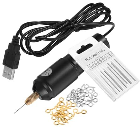 SHINEOFI Taladro Amolador Eléctrico Mini Carga Usb Práctico Para Perforar Perlas Compacto De Mano Para Manualidades y Proyectos De Bricolaje