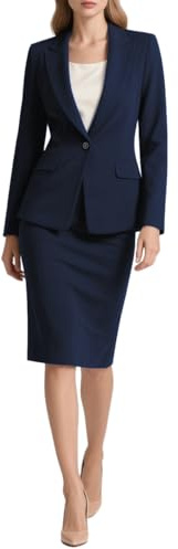 Botong Dam affärskostym set 2 delar professionell blazer och kjol kläder för kontor dam formell kjol kostym, Kungsblå, L