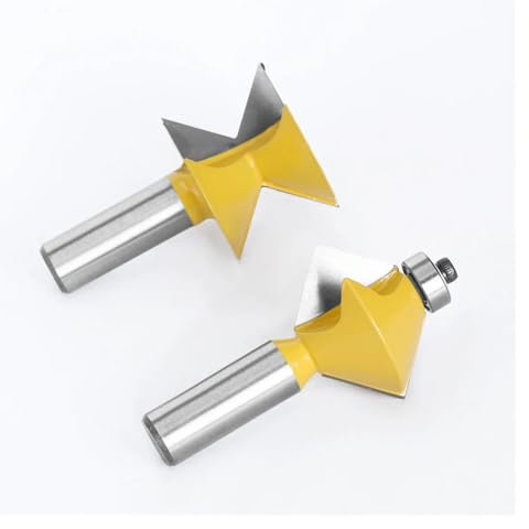 1 jeu de fraises à rainurer en V à 90 degrés, tige de 12 mm, 1/2 po, for le travail du bois(12.7mm shank)