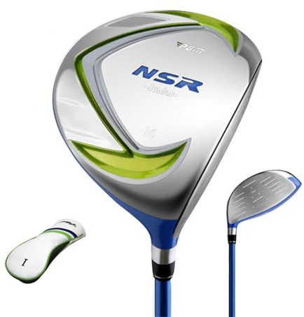Sinistra o Destra Mano Golf Driver # 1 Legno/Ibrido Club per Bambini Ragazzi Ragazze Carbonio Albero Golf Club Legno con Golf Head Cover (Right,#1(3-5anni),Verde)