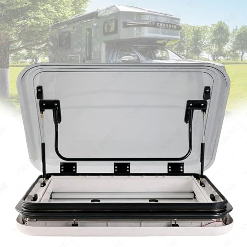 YORCME RV Exhaust Vent Roof Top Vents Kit Top Campervan Window with Integrated Black Out Blind & Fly Net Screen for Caravan Camper Van Conversion RV Horsebox,500x500