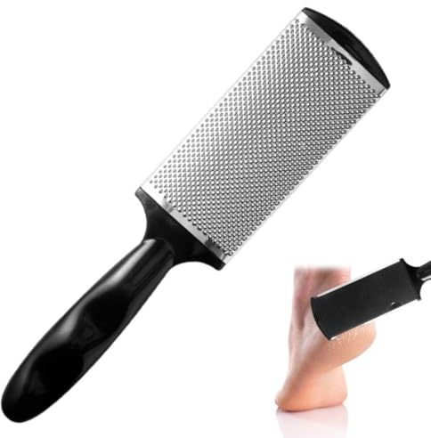 HABNI Raspa Piedi Professionale, 1 Pezzo Calli Remover Pedicure Per Callosità, Lima Per Piedi E Talloni In Pietra Pomice, Pedicure In Acciaio Inox, Lunghezza 26.5 Cm, Colore Nero.