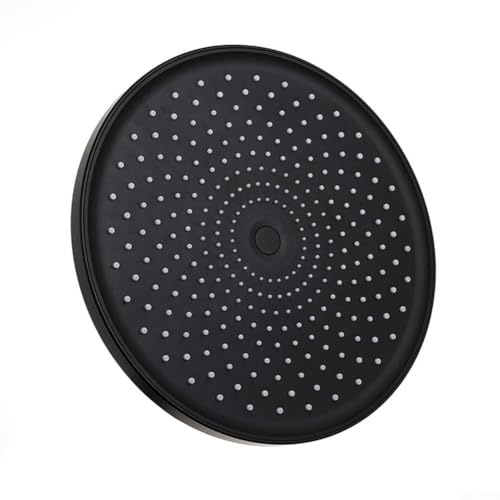 Honseadek Grand pommeau de douche rond de 25,4 cm, autonettoyant, anti-calcaire, buses en silicone ABS, montage au plafond, noir