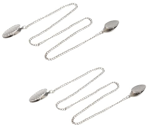 Qusedwey 2 Pezzi Tovagliolo Catena Portatovaglioli Tovagliolo Clip Catena Cordino Flessibile Cinghia del Collo per Gli Anziani Anziani Adulti Bambini